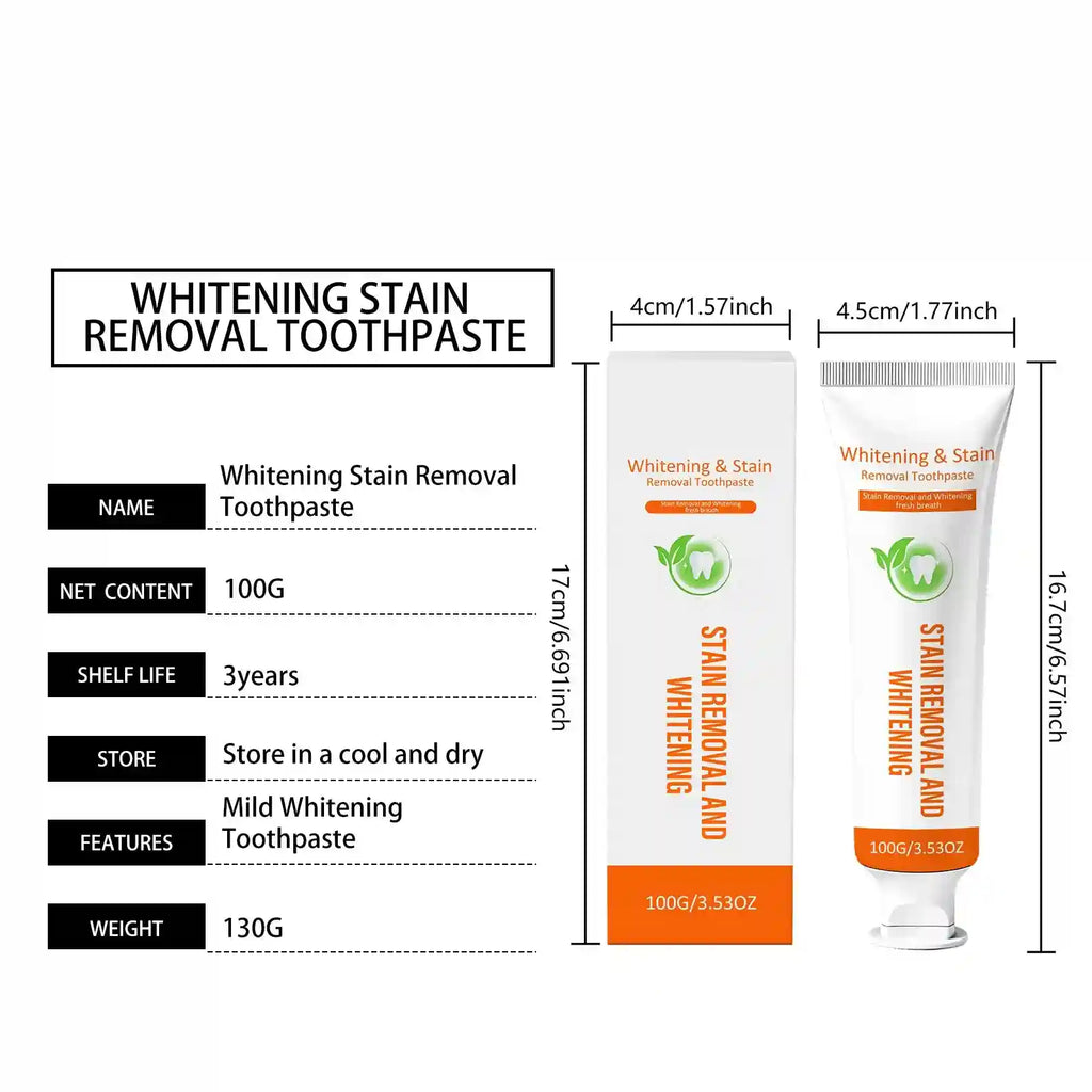 Tidesmit teeth whitening toothpaste for plaque removal, stain cleaning, gum protection, and oral odor reduction.