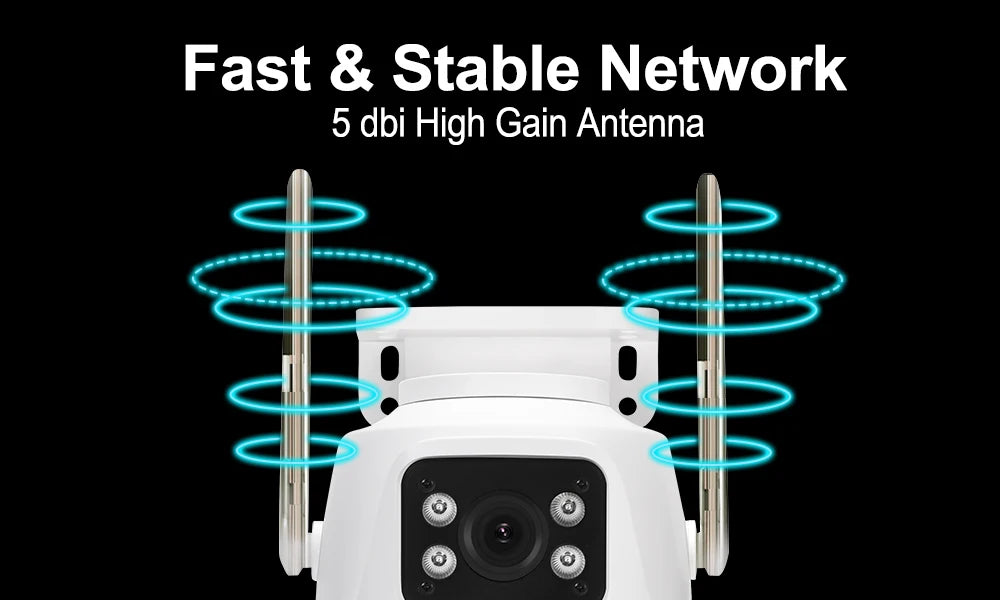 12MP PTZ WiFi IP Camera Dual Lens 2.8mm -12mm 8X Zoom 4K Outdoor AI Human Tracking CCTV Audio Home Security Surveillance Camera
