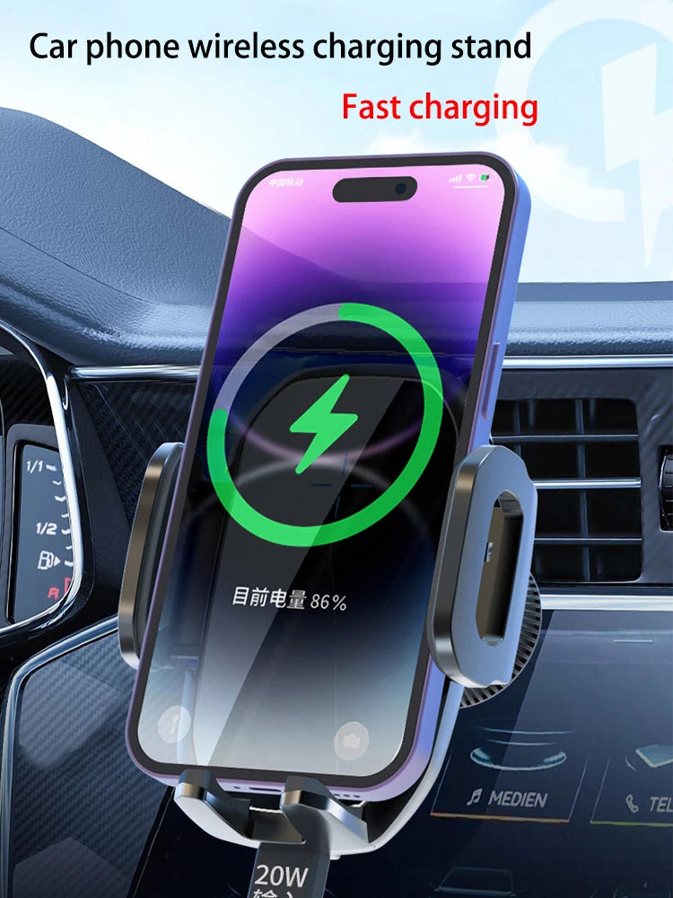 15W Wireless Car Charger Air Vent Mount - Qi Certified Fast Charging Black Tidesmit