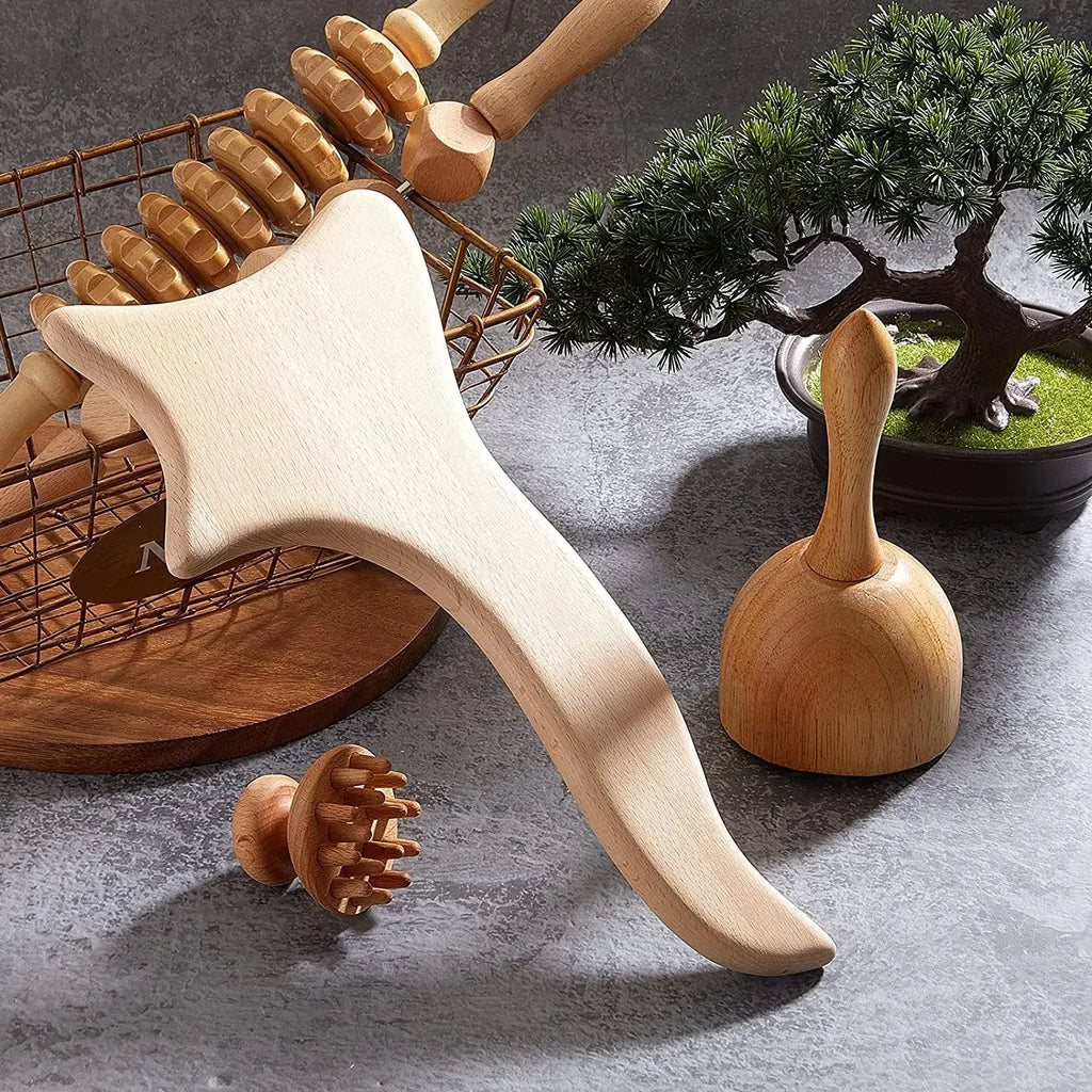 Wooden Lymphatic Drainage Massager Tool for Targeted Body Contouring Back Massage Instrument Tidesmit
