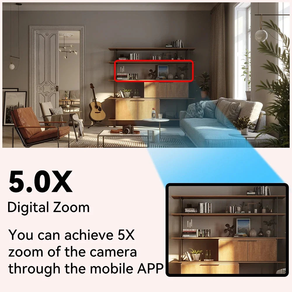 PEGATAH 2K 360° PTZ Home Security Camera Automatic Tracking AI Human Detection Night Vision Video Surveillance Monitor O-Kam Pro