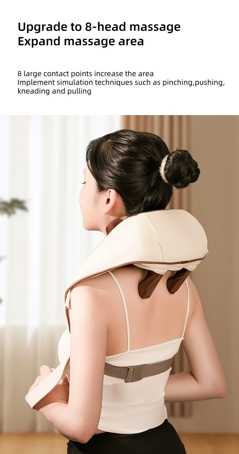 Electric Neck and Shoulder Massager with Heat for Deep Tissue Relief Massage Chairs Tidesmit