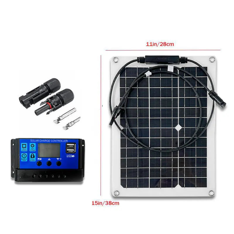 Ultimate Portable Power Bank: 500W/1000W Flexible Solar Panel for Off-Grid Marine & RV Use | 12V Charger with MC4 & Controller