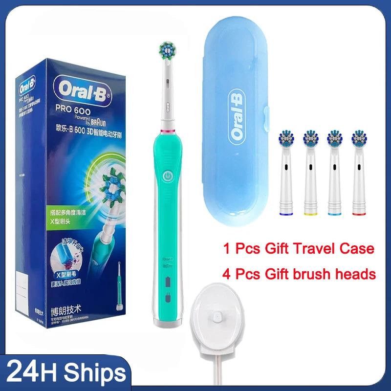 Oral B Sonic Electric Toothbrush Rechargeable 3D Rotating Tooth Brush 14 Days Long Battery Life 2Mins Smart Timer Pro600 Pro1Max