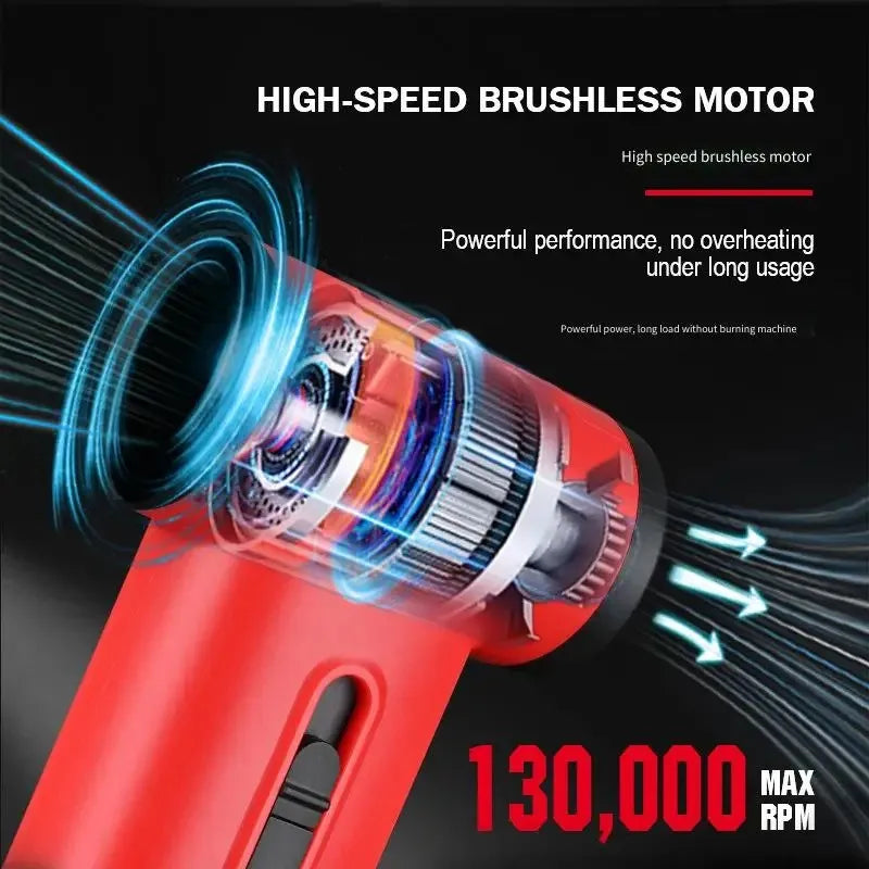 WMARK NG-TB001 red portable handheld hair dryer with 130,000 RPM high-speed brushless motor for professional styling.