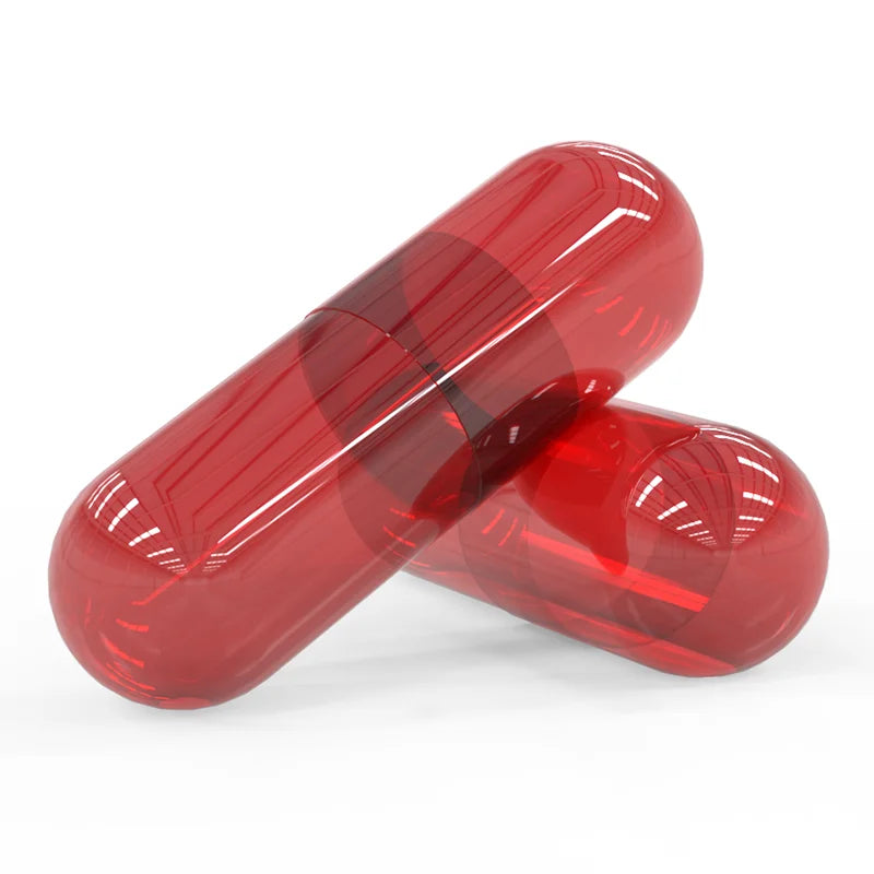 Empty Size 00 Gelatin Capsules 500 Count - Food Grade Tidesmit Permanent Makeup Machines Clear-Red Joined Tidesmit