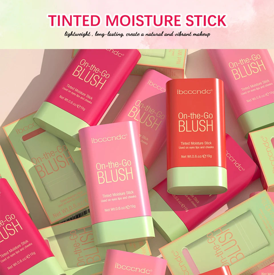 Tidesmit orange blush cream moisture stick texture close-up for long-lasting waterproof face makeup