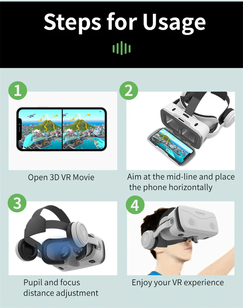 Tidesmit VR Headset for 4.7-7 Inch Smartphones - 3D Cinema Experience Tidesmit