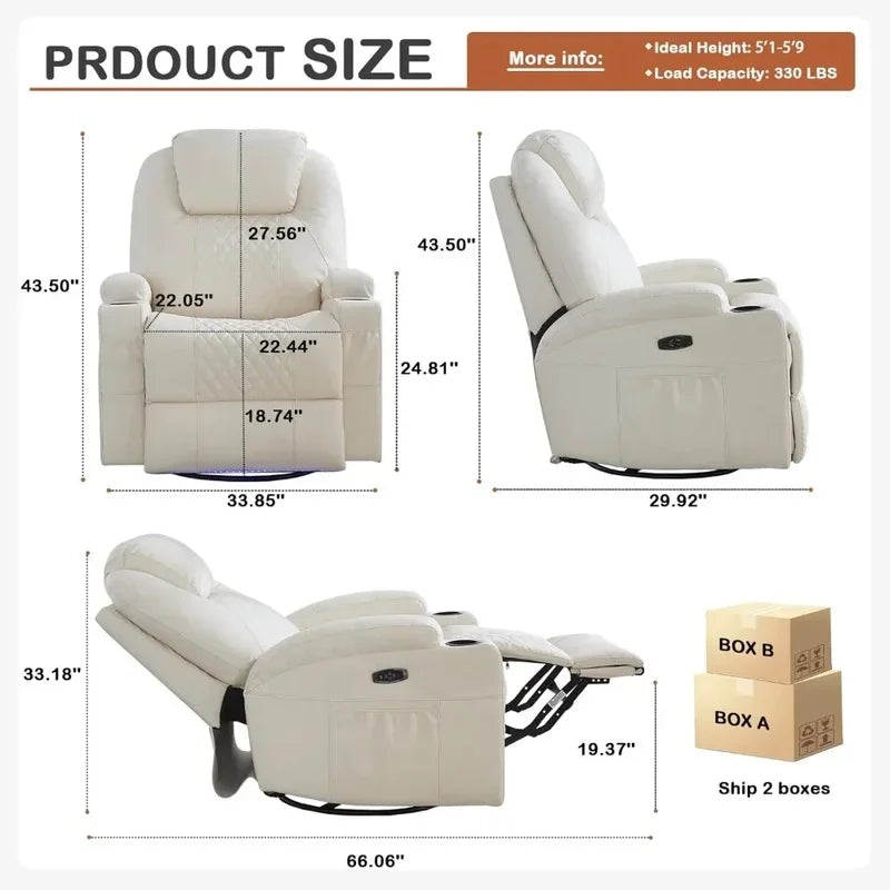 Massage Recliner Chair with Heat Therapy and USB - Tidesmit Massage Chairs Tidesmit