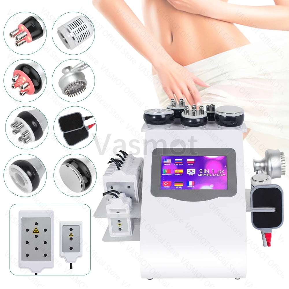 40K Ultrasonic Cavitation Body Sculpting Machine - 6-in-1 Pro Device Relaxation Treatment Tidesmit