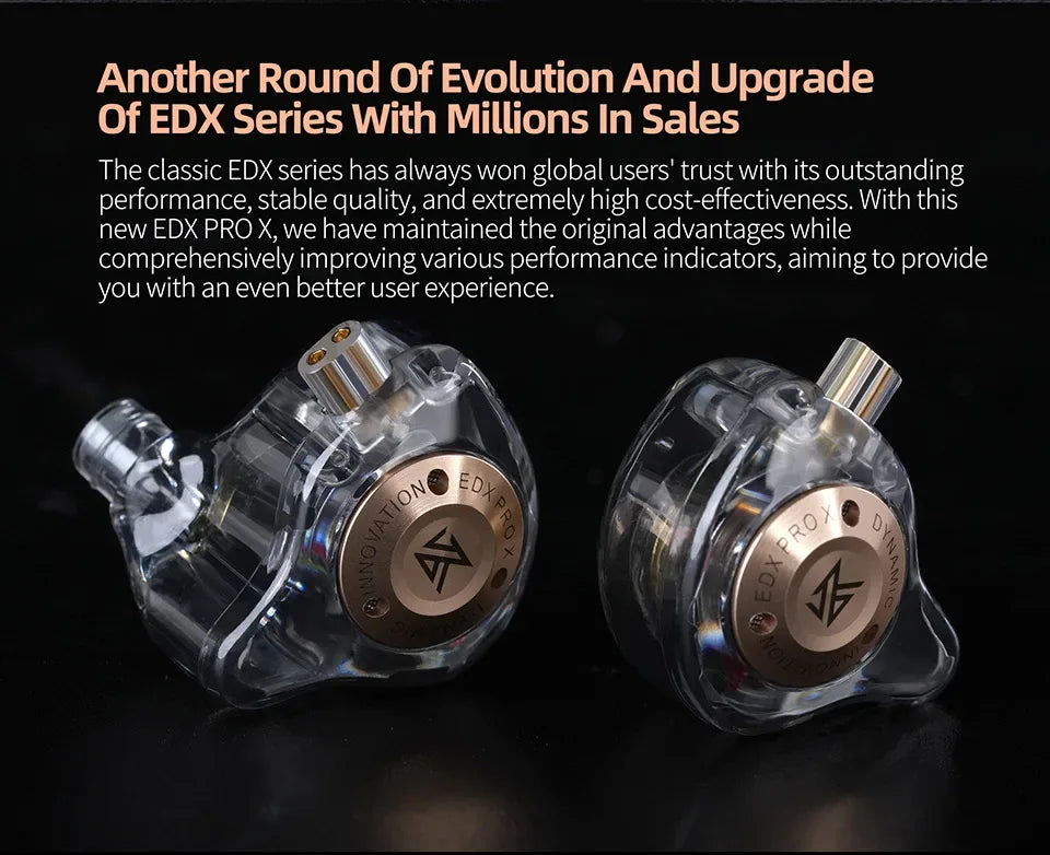 KZ EDX Pro X HiFi Wired In-Ear Monitors with Mic | Tidesmit Tidesmit