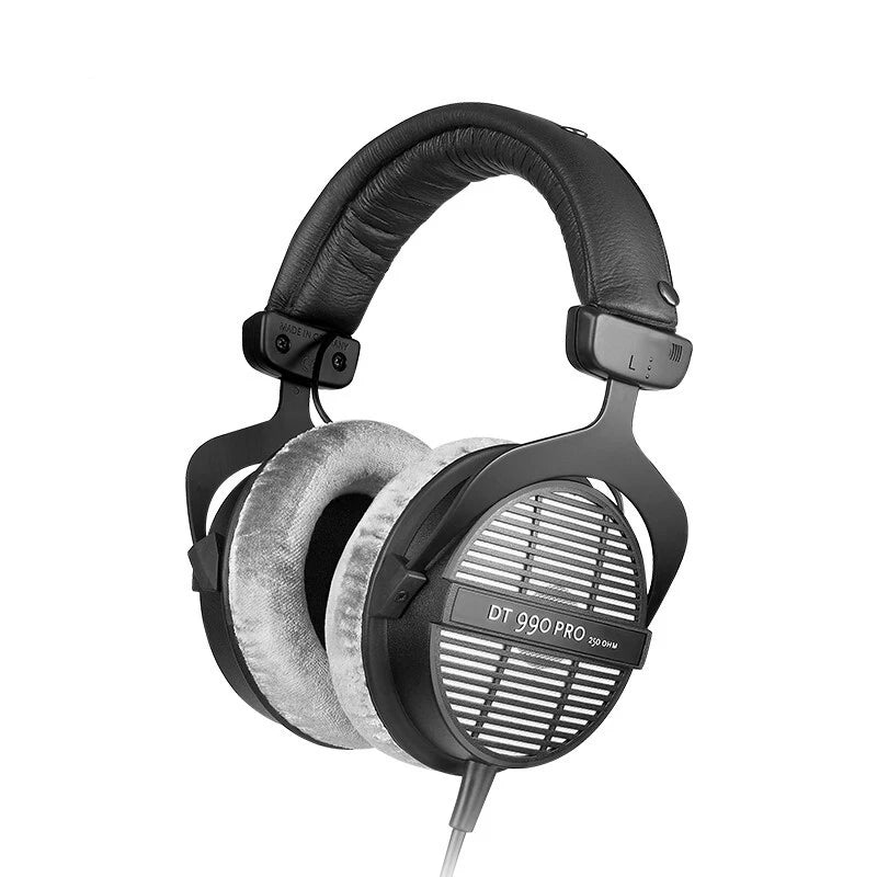 DT990 PRO Studio Headphones: Over-Ear Open-Back for Precise Mixing Gray 250 Ohm Tidesmit