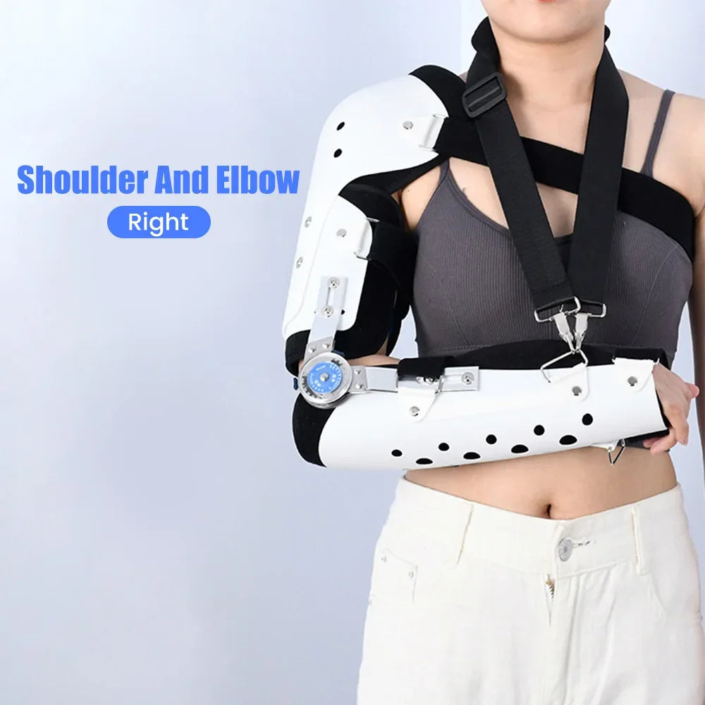 Hinged Elbow Arm Forearm Shoulder Brace Support Splint Orthosis Band Fixation Sling Immobilizer Strap Sleeve Arm Protector Guard