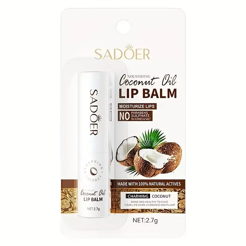 Moisturizing Coconut Lip Balm Set - 4pcs Nourishing Lip Treatment Lip Care Coconut Tidesmit