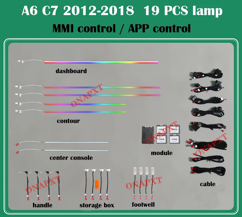Audi Interior Ambient LED Lighting Kit | Premium Dashboard Glow A6 A7 C7 12-18 Tidesmit