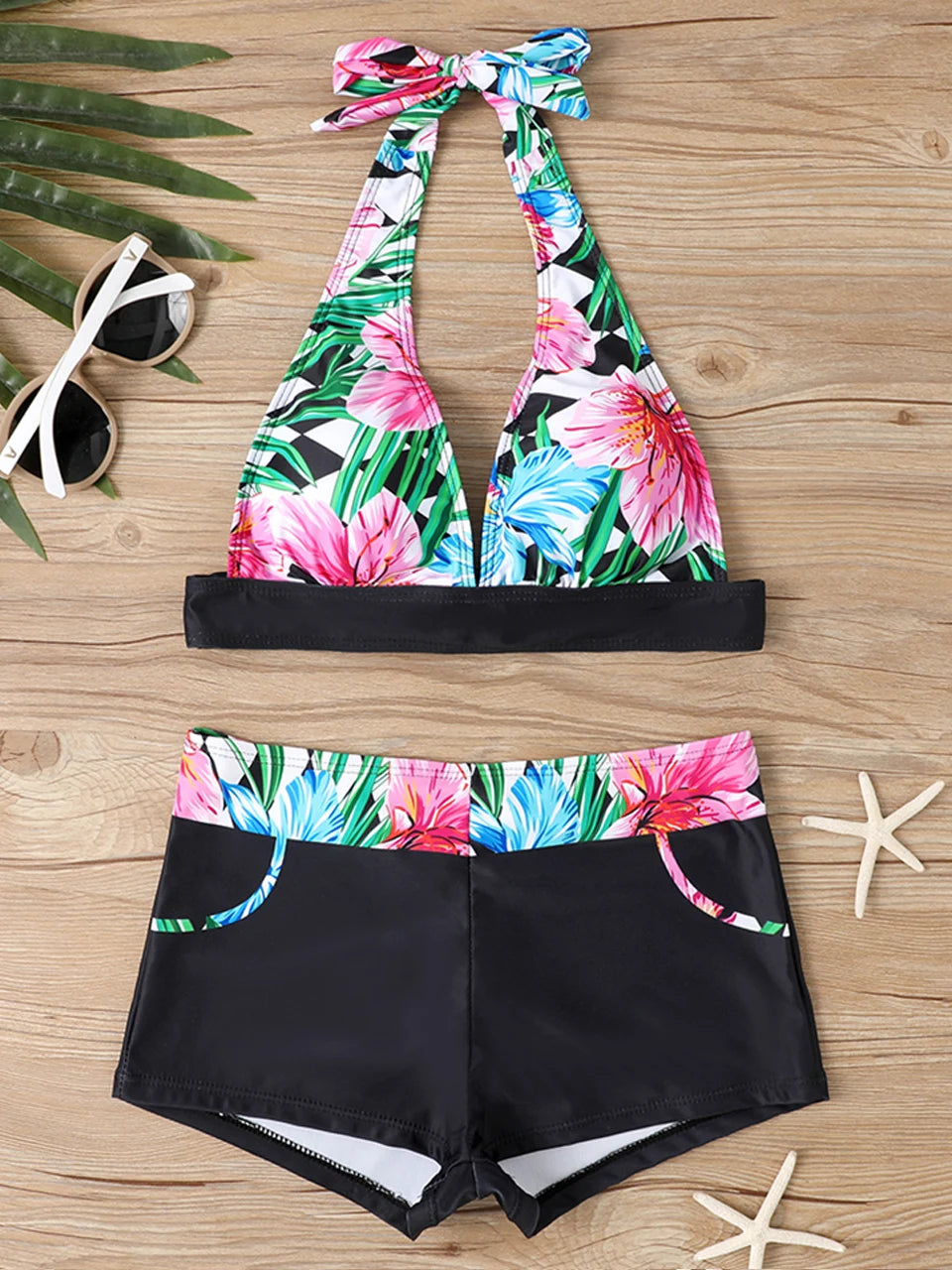 2025 High Waist Bikinis Women Sports Swimwear Print Bathing Suit Female Padded Beach Wear Bathers Swimming Swimsuit Summer
