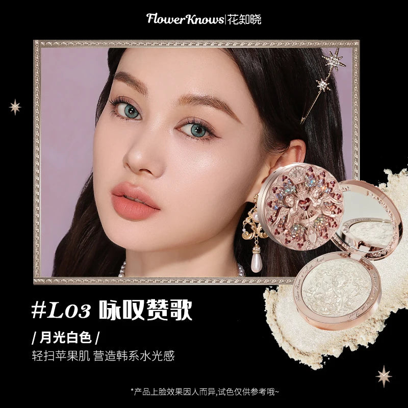 Tidesmit Flower Knows Little Angel Relief Highlighter palette texture close-up for face makeup contour and glow