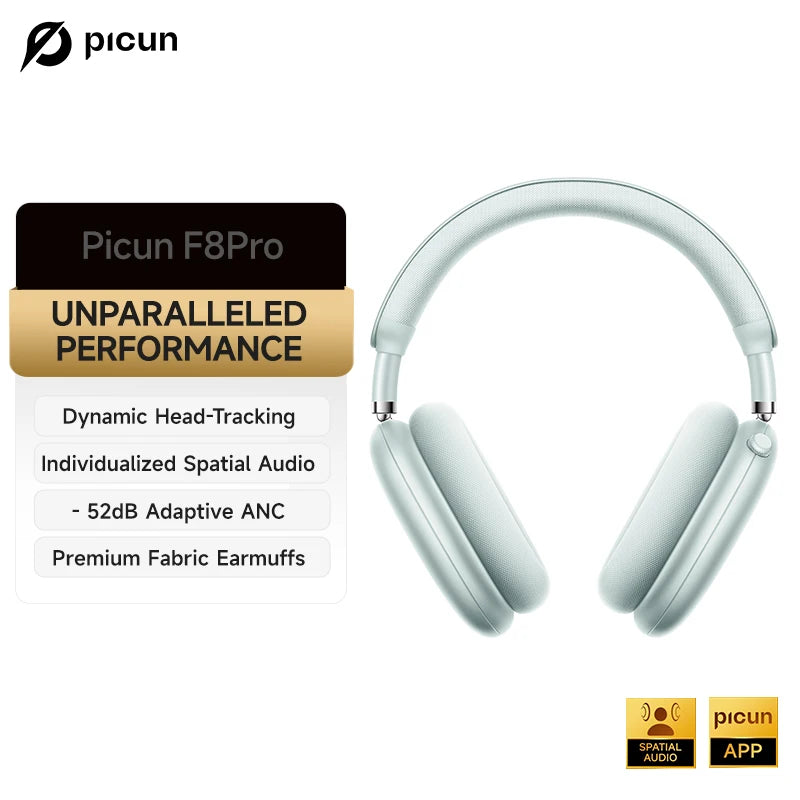 Wireless Headphones with 52dB Active Noise Cancelling & Spatial Audio Green Tidesmit