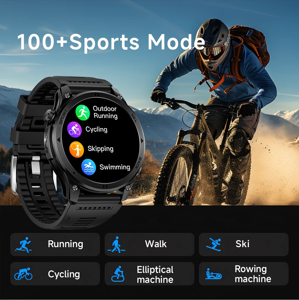LIGE New Global Hiking Smart Watch 1.46''HD Screen 530mAh Battery GPS Path Track Outdoor Sport Fitness Waterproof Smartwatch Men