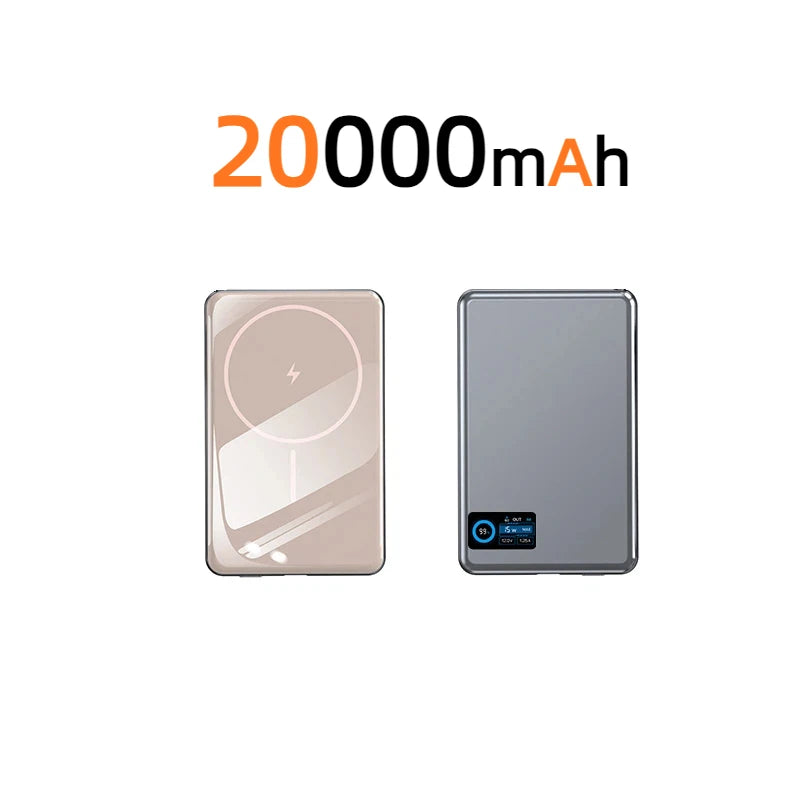 Magnetic Fast Charging Power Bank - High Capacity Travel Battery Pack Gold 20000mAh Tidesmit