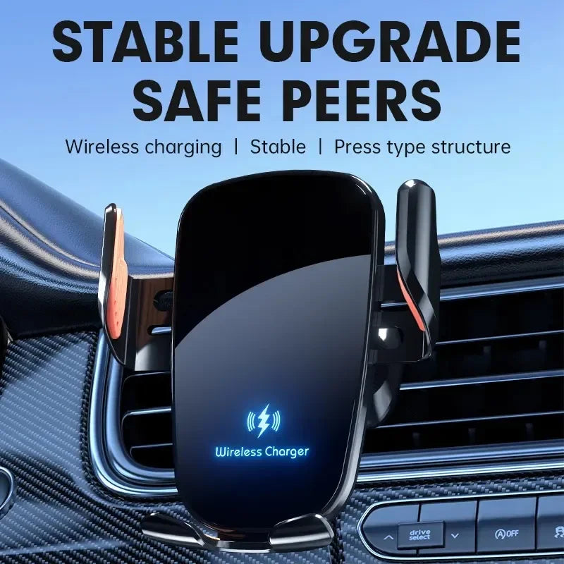 Wireless Car Charger Vent Mount - Qi Certified Fast Charging Tidesmit