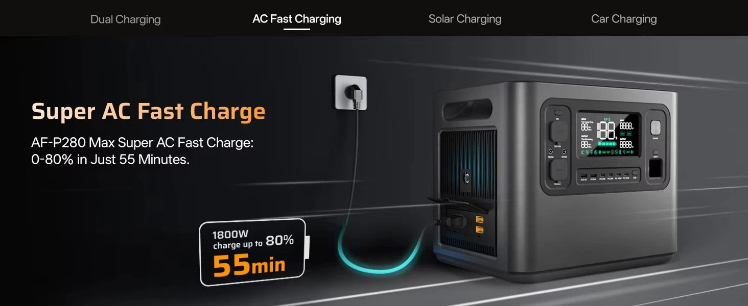 Aferiy  AF-P280-B 4 Times 2048Wh Lfepo4 Heavy Duty Solar Generator Vice Packs Storage System Expandable Battery Sea freight