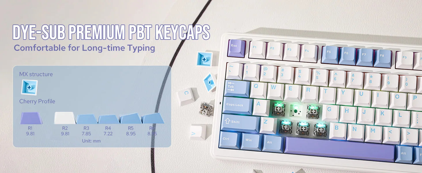 EPOMAKER x AULA F99 98% Gasket-Mounted Wired/BT/2.4GHz Wireless NKRO Mechanical Keyboard North-facing RGB 8000mAh Battery
