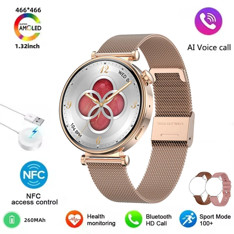 2026 New For Original Watch Mini Women Smartwatch GPS motion trail NFC 466*466 HD Full screen touch Ladies Smartwatch