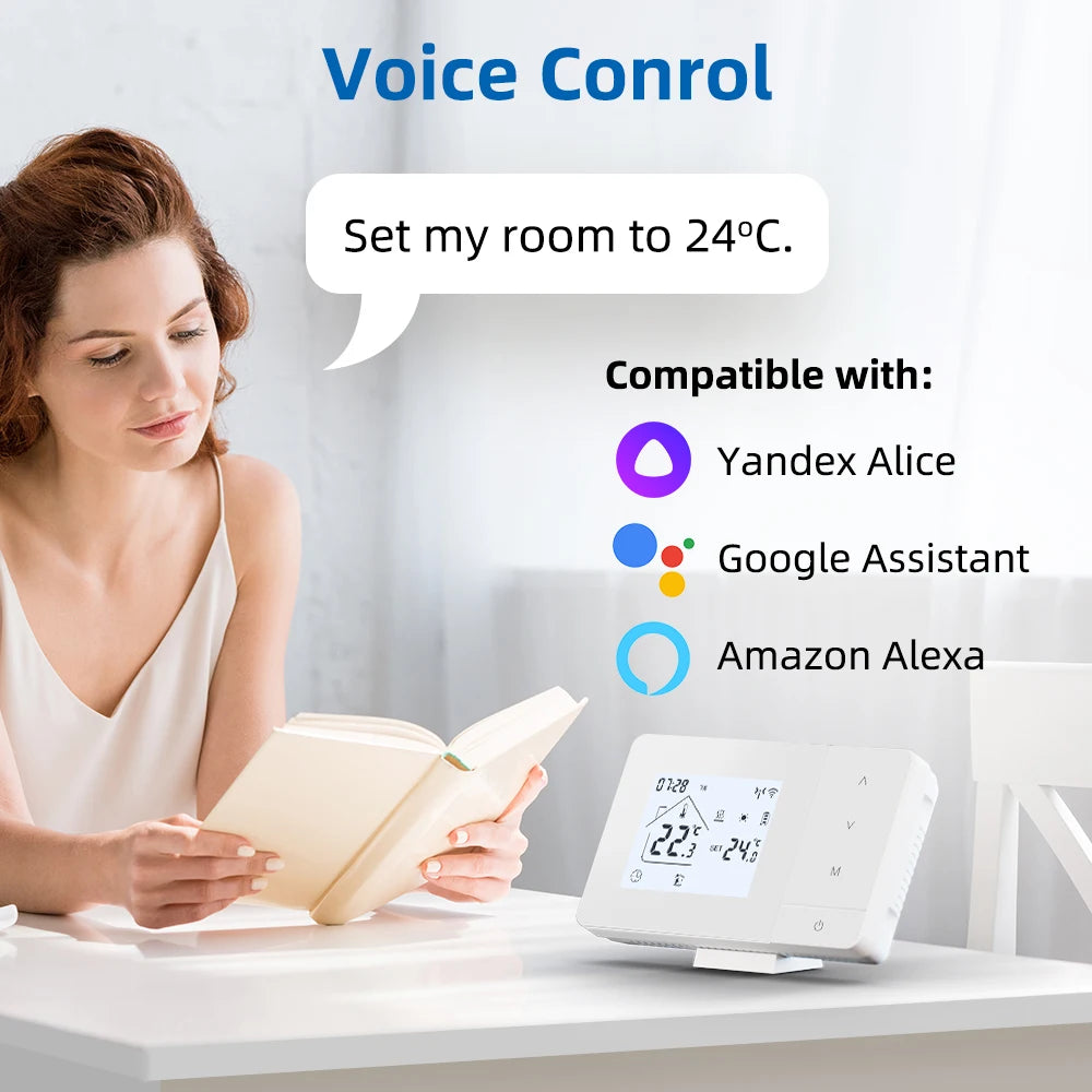 Wireless WiFi Thermostat for Gas Boiler for Water Floor Heating Smart Tuya Temperature Controller Alexa Google Home