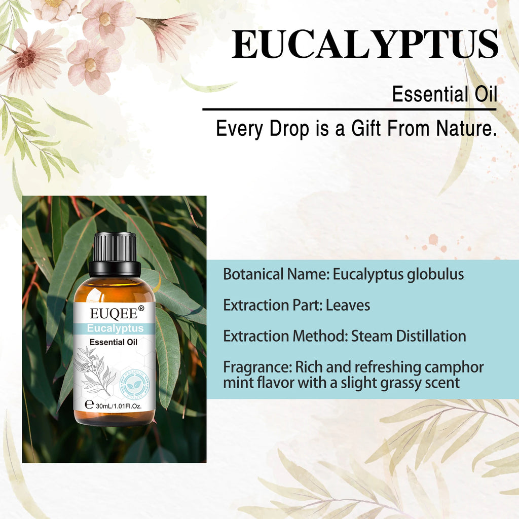 EUQEE 30ml Pure Essential Oils For Humidifier,Diffuser,Candle Making-Vanilla Lavender Cinnamon Rose Aromatherapy Essential Oils