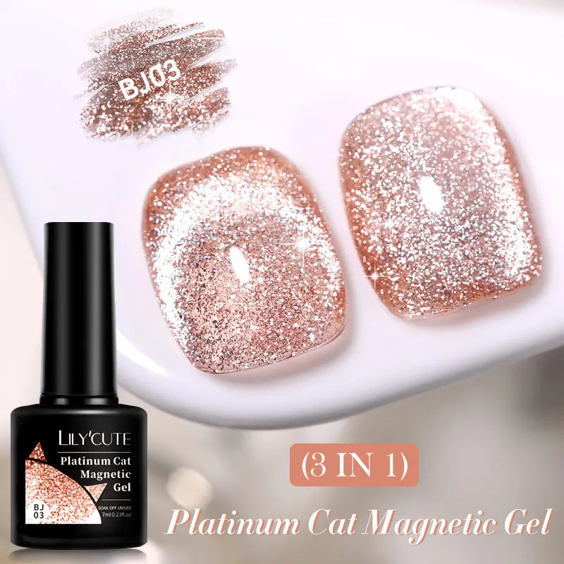 Magnetic Cat Eye Gel Nail Polish – Reflective UV Soak Off Kit Permanent Makeup Machines LC-BJ03 Tidesmit