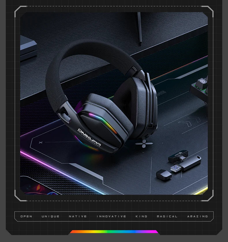 Tidesmit GT826 Wireless Over-Ear Gaming Headphones with Bluetooth 5.3 Tidesmit