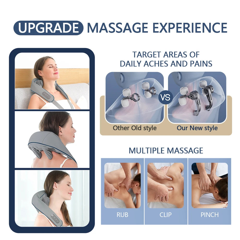 Wireless Neck and Back Massager | Deep Tissue Relaxation Therapy Relaxation Treatment Tidesmit