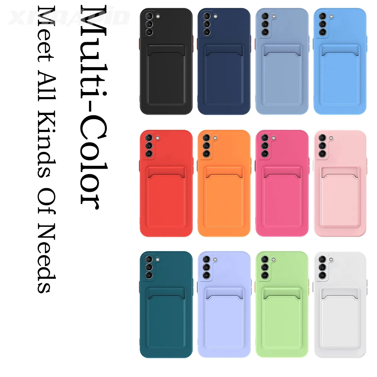 Silicone Wallet Case for iPhone - Shock-Absorbing Slim Fit Cover Tidesmit