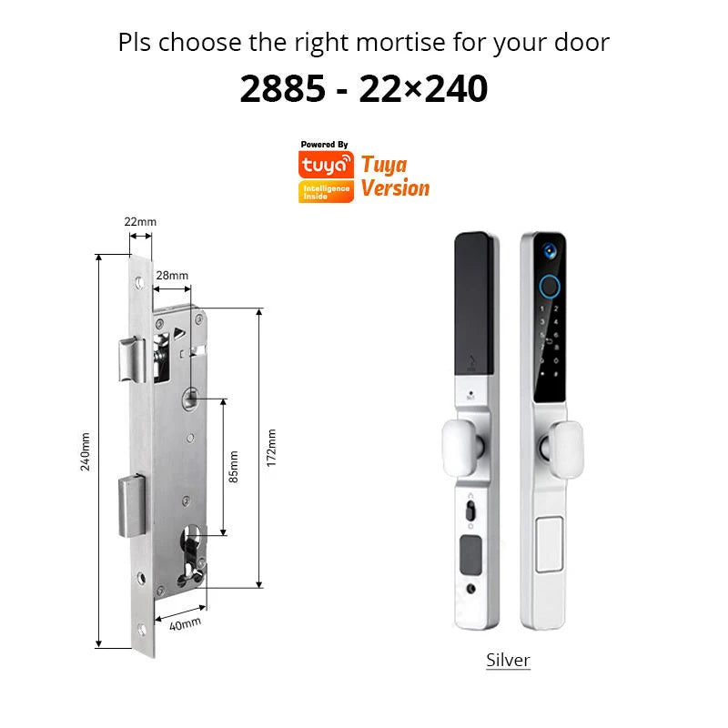 Smart Lock with Camera Door Viewer Waterproof IP66 Tuya WiFi Fingerprint Password Sliding RFID Card Sliding Electronic Door Lock