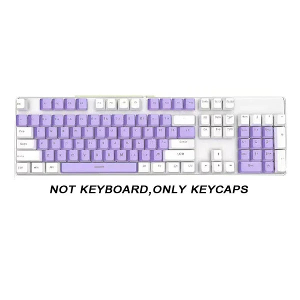 104 Key OEM Backlit Keycaps Set ABS Keycaps Double Shot Cyan White Key Caps for Mx Cherry Gateron Switch Mechanical Keyboard Kit