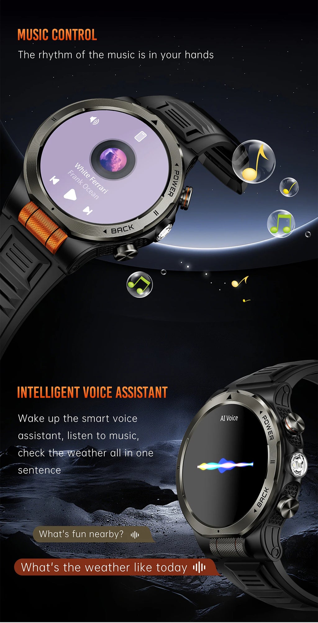 LIGE New 1100mAh Super Capacity Battery Adult Smart Watch 1.43" AMOLED Screen Call 3ATM Waterproof Outdoor Sports Men Smartwatch