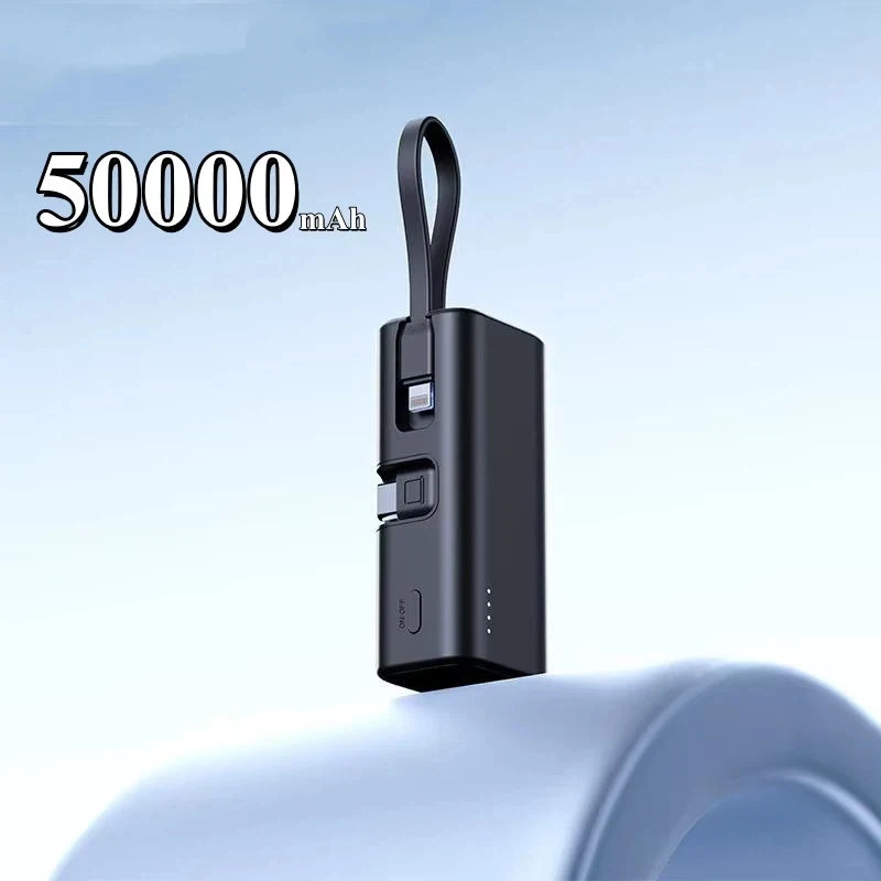 Tidesmit 50000mAh Portable Charger with Integrated Cables & USB-C Black 50000mAh Tidesmit