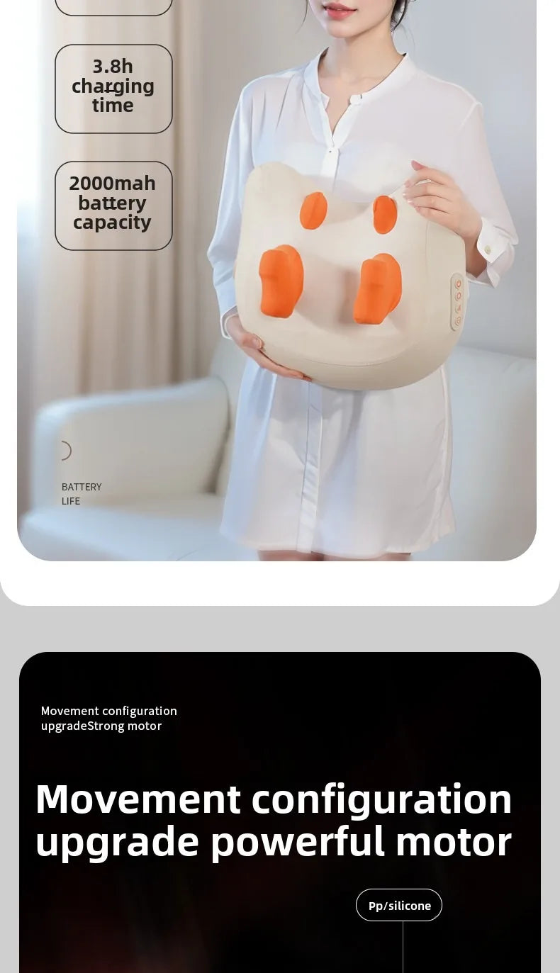 Shiatsu Neck and Shoulder Massager with Heat - Portable Relief Device Relaxation Treatment Tidesmit