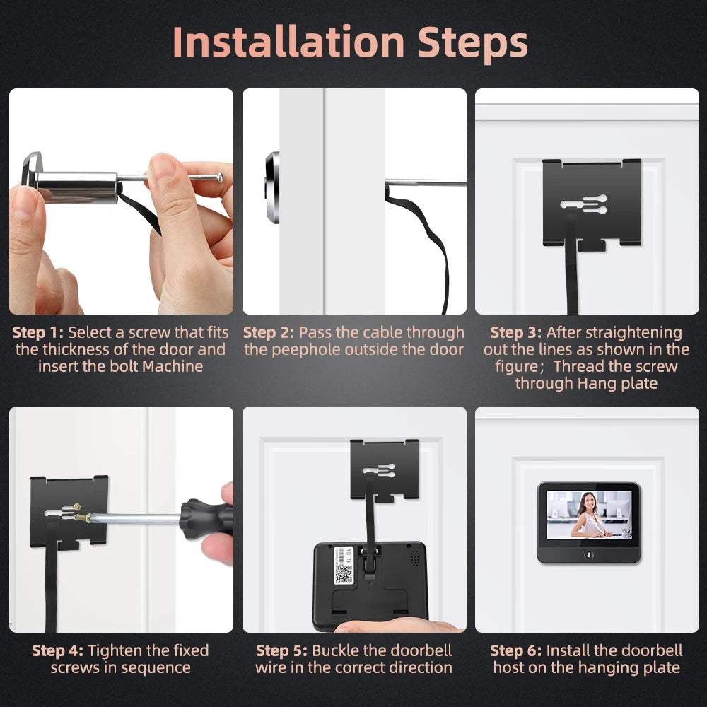 Awapow Tuya Wifi Radar Door Camera Smart Mini Digital Peepholes Door Viewer PIR Motion Detection Video Doorbell Home Security