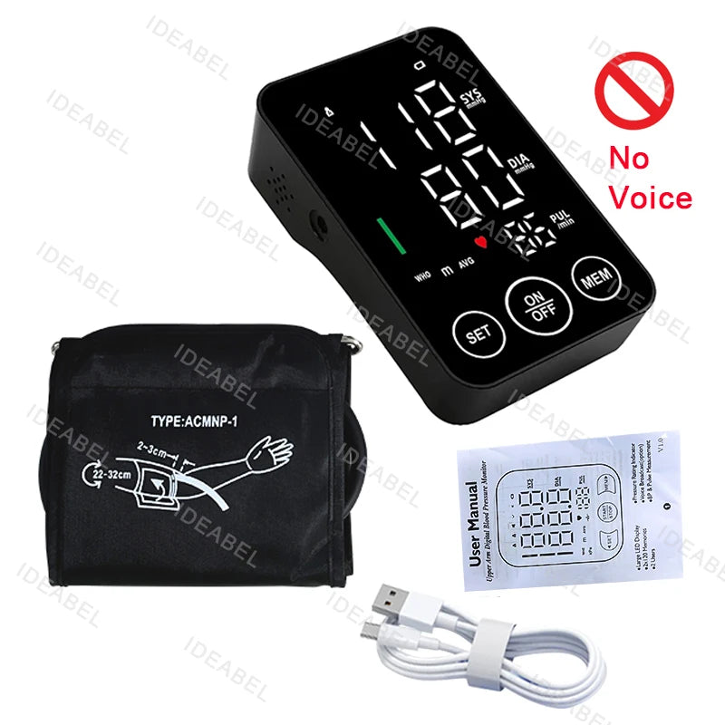 Sphygmomanometer BP Monitor Health Care New LED Blood Pressure Monitor Big Screen Broadcast Tonometer Digital Arm Tonometer