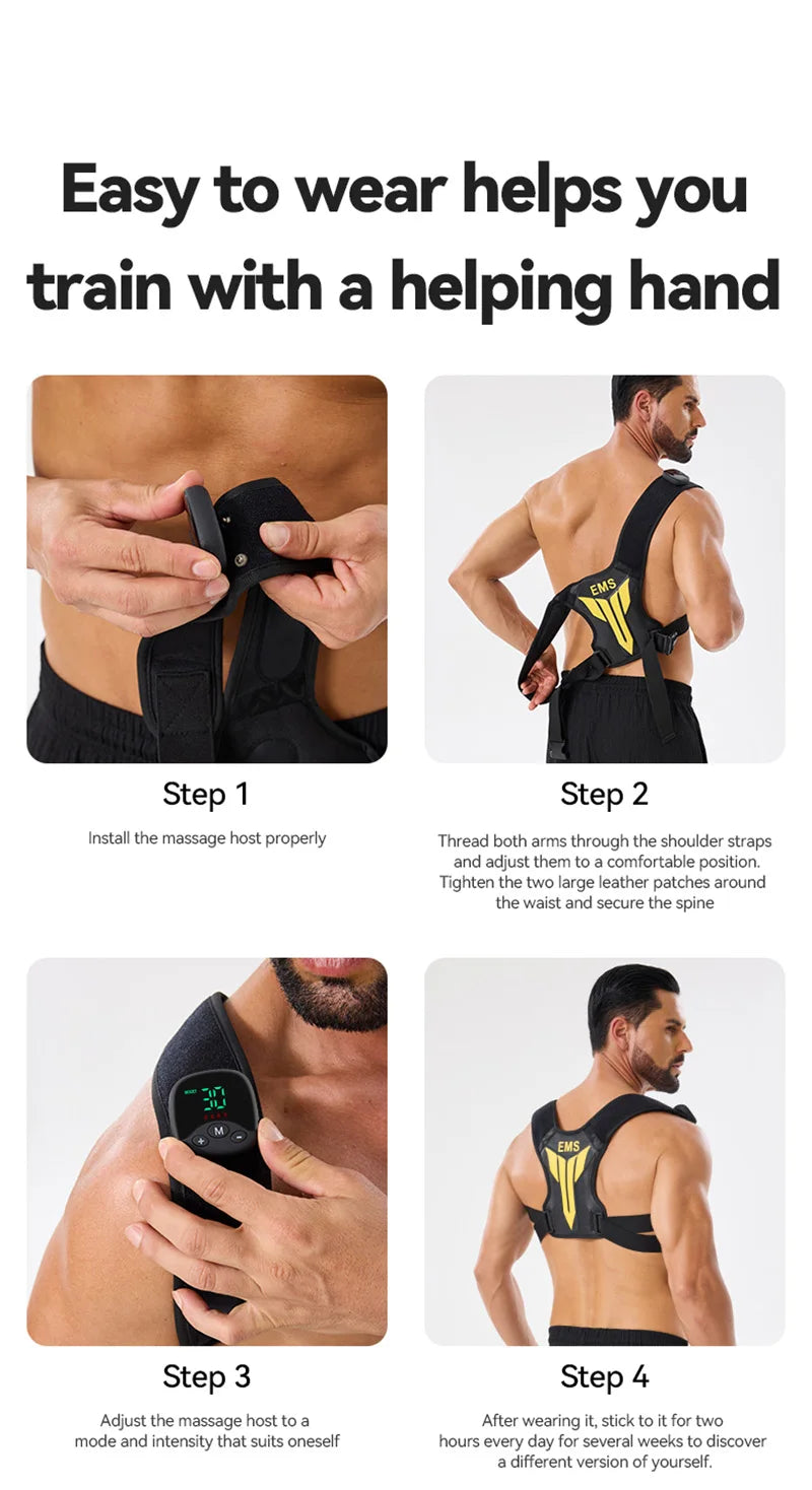 Electric Back Massager with Heat Therapy - Rechargeable Muscle Relief Back Massage Instrument Tidesmit