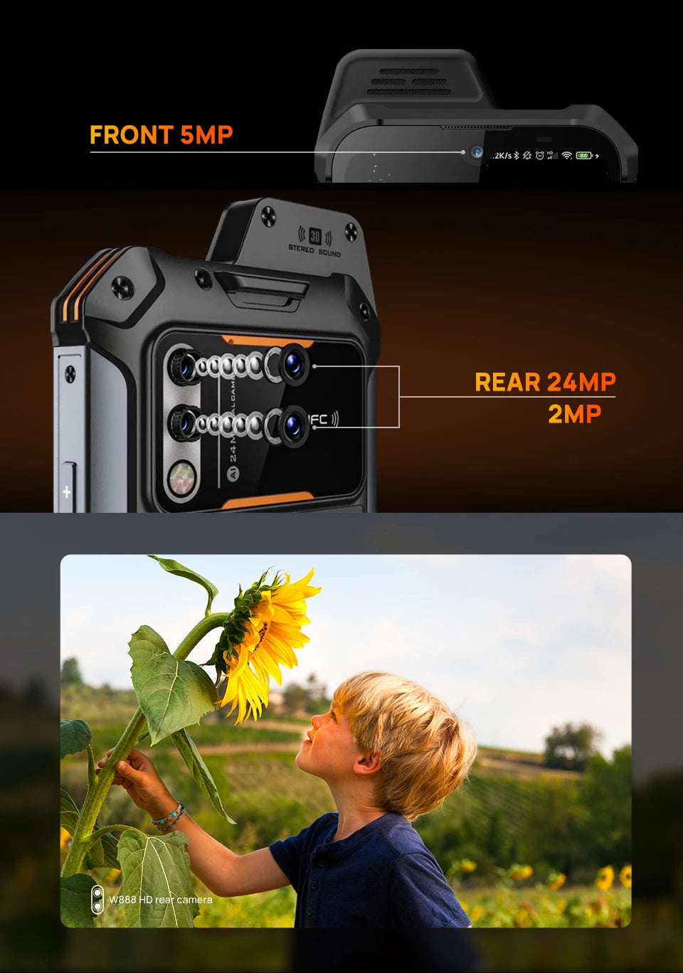 UNIWA W999 ATEX Explosion-proof Smartphones Rugged IP68 6.39" FHD Andriod13 8GB+128GB 5000mAh Walkie Talkie PTT NFC Mobile Phone