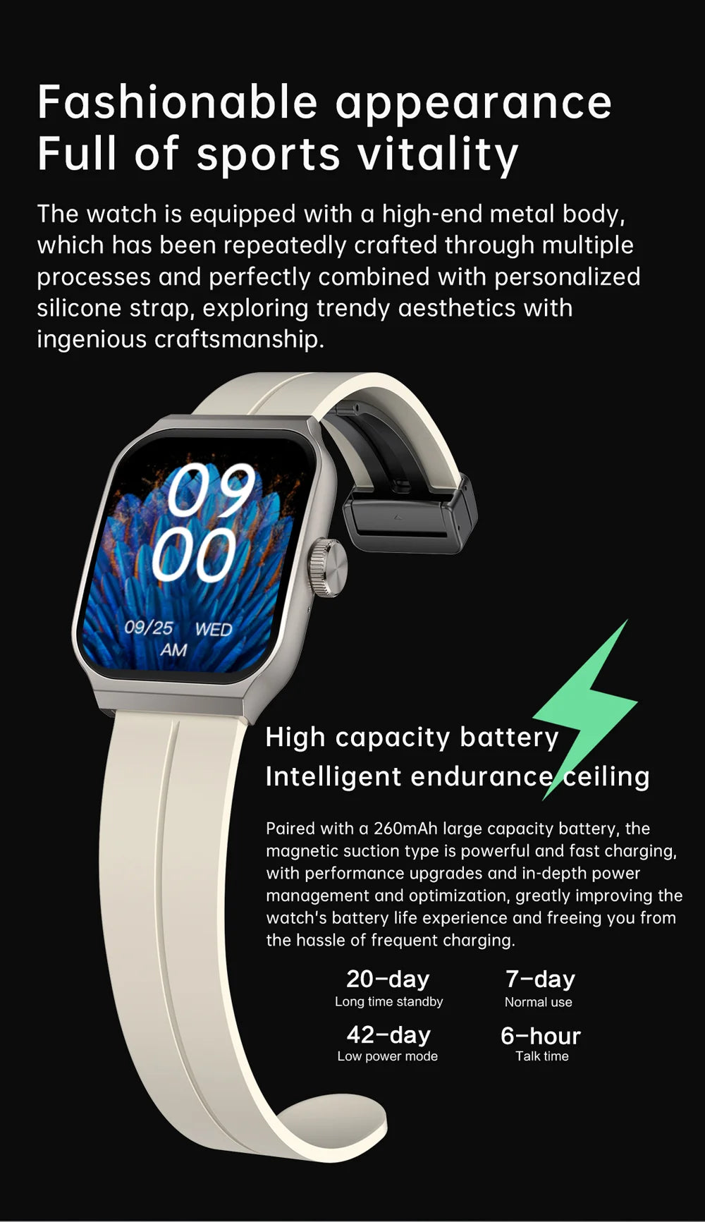 YLL-HRS H99 Smart Fitness Tracker Watch Exercise Record Heart Rate Monitor Sleep Tracker Custom Dial Chronograph Alarm Clock