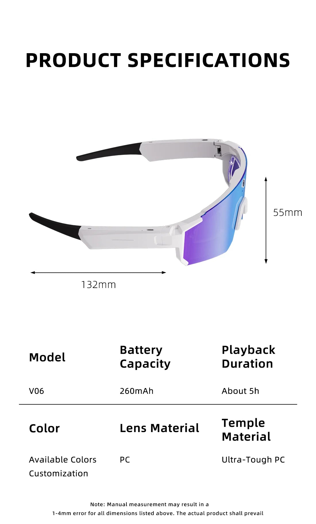 4K Polarized Smart Sunglasses with Bluetooth Audio & Camera - Tidesmit Tidesmit