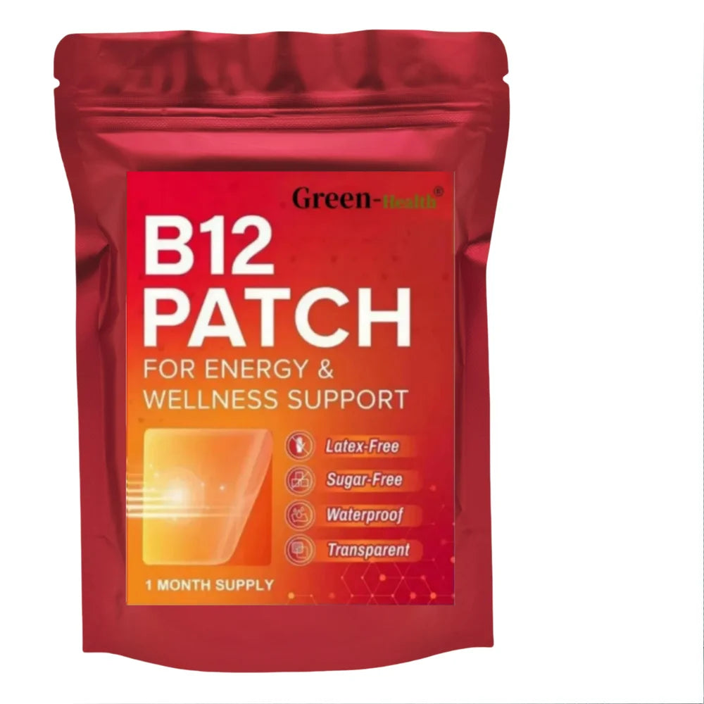 Tidesmit Vitamin B12 transdermal patch 30 count for energy, natural daily supplement supply, latex-free and waterproof.
