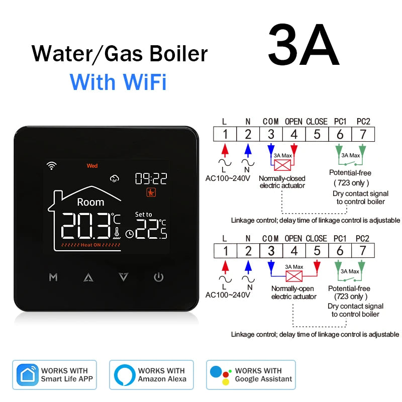 Tuya Smart Home Wifi Thermostat For Underfloor Heating Smart Thermostat Boiler Temperature Controller 220V Alexa Google Home