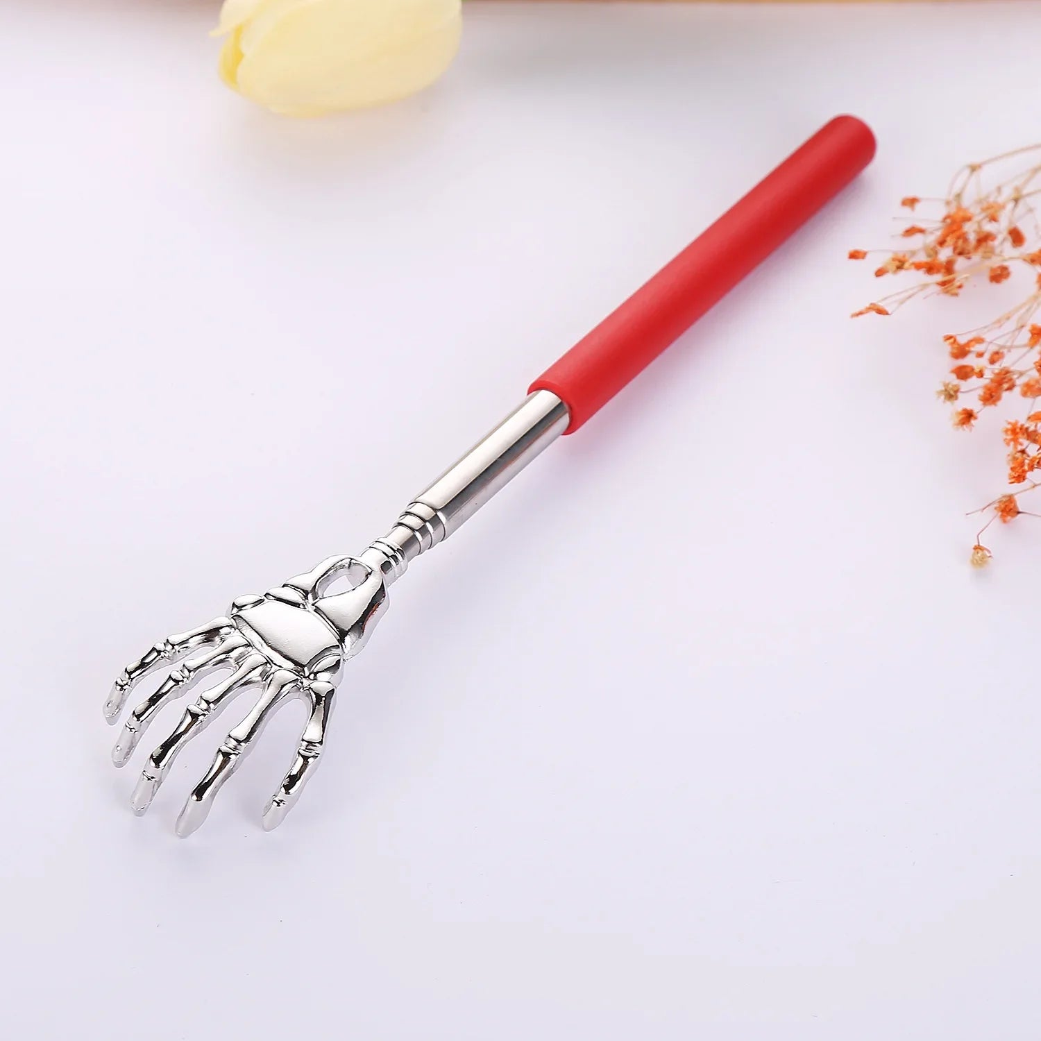 Portable Telescopic Back Scratcher - Stainless Steel Extendable Tool Back Massage Instrument Red Tidesmit