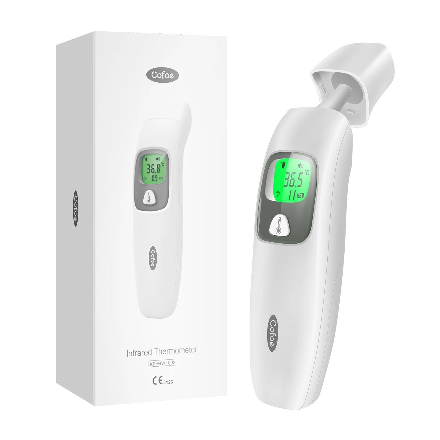 Cofoe Digital Forehead Thermometer Forehead Ear Non-Contact Thermometer Baby/Adult Temperature Measure Digital Thermometer