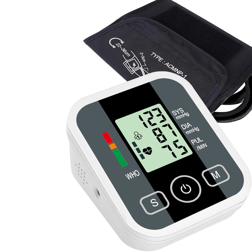 Alextrasza Upper Arm Automatic Blood Pressure Monitor BP Sphygmomanometer Pressure Meter Tonometer Measuring Arterial Pressure
